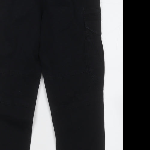 Pull&Bear Mens Black Cotton Cargo Trousers Size M L26 in Regular