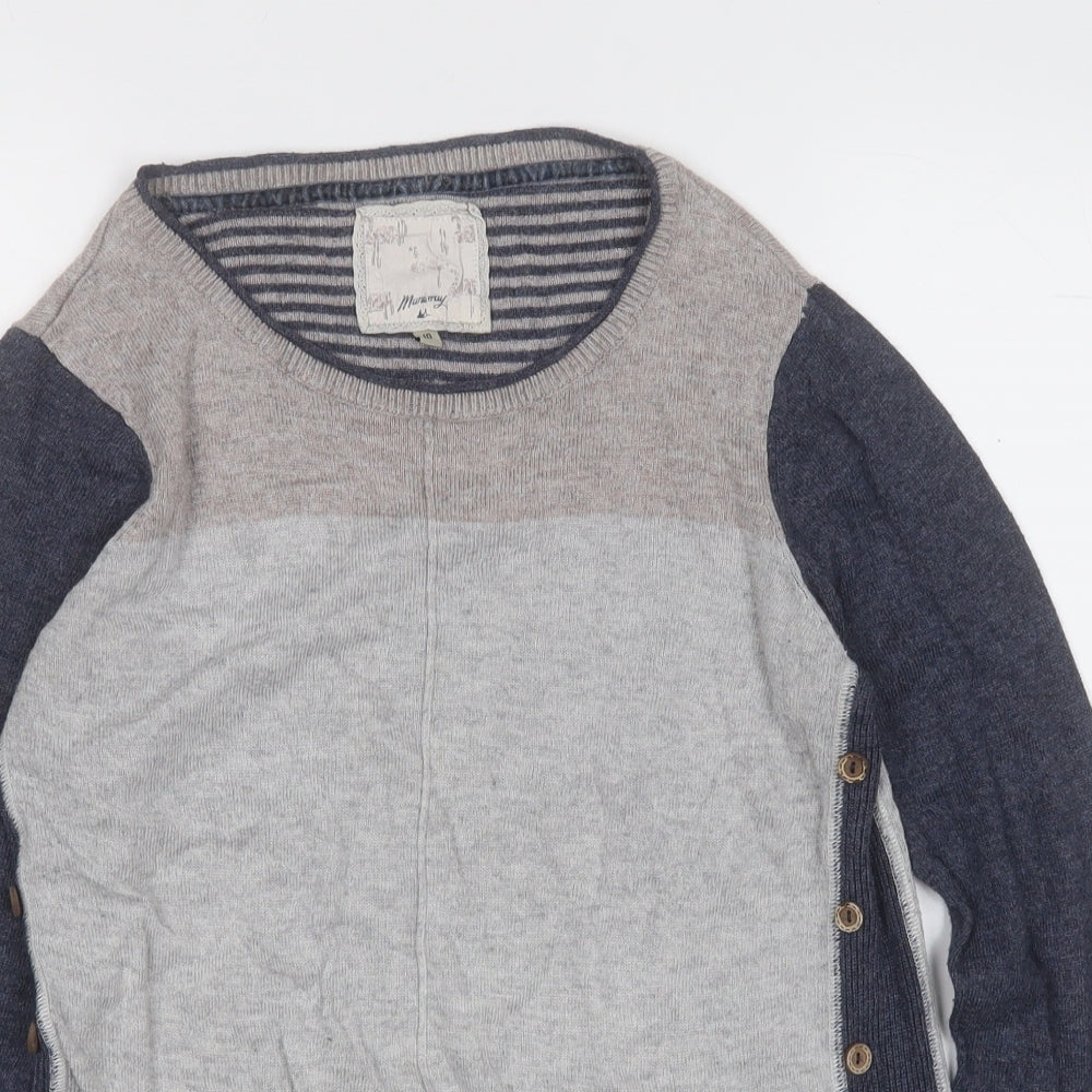 MANTARAY PRODUCTS Womens Grey Round Neck Viscose Pullover Jumper Size 10