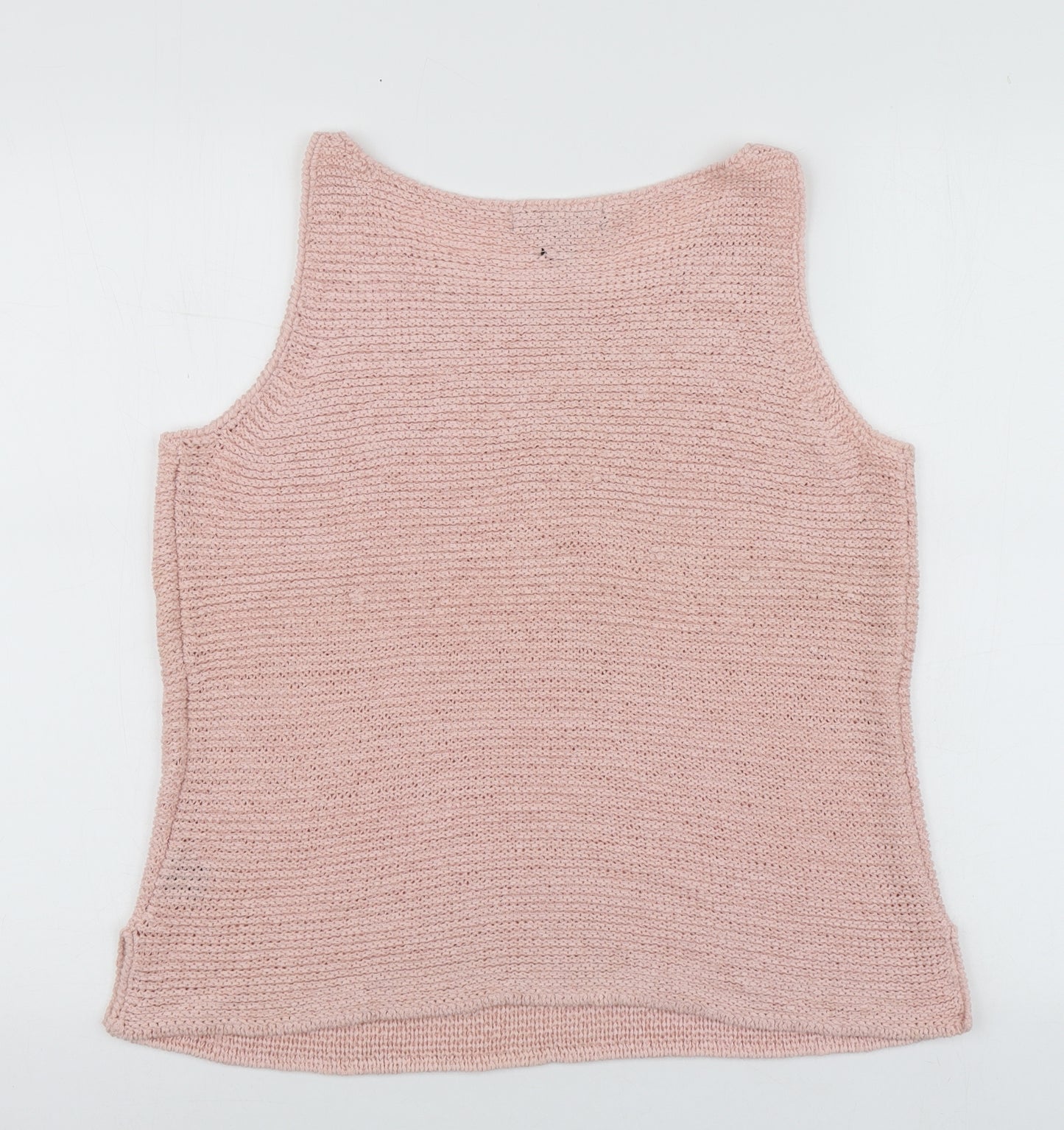 August Silk Womens Pink Round Neck  Acrylic Vest Jumper Size XL