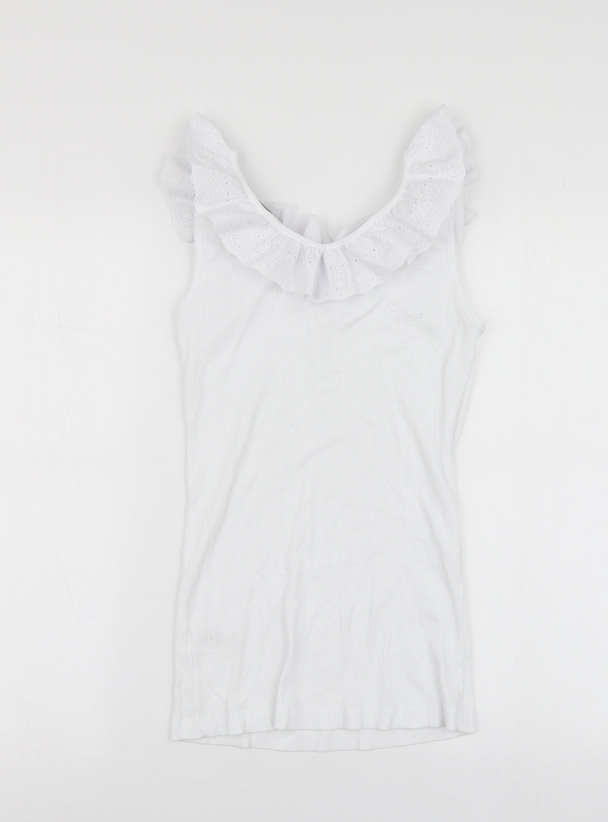 F&F Womens White  Cotton Basic T-Shirt Size 16 Round Neck
