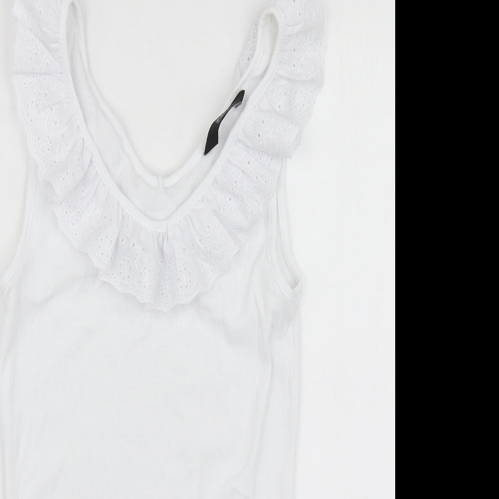F&F Womens White  Cotton Basic T-Shirt Size 16 Round Neck