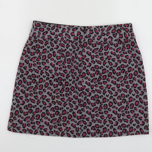 Topshop Womens Pink Animal Print Polyester Mini Skirt Size 36
