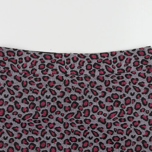 Topshop Womens Pink Animal Print Polyester Mini Skirt Size 36