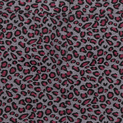 Topshop Womens Pink Animal Print Polyester Mini Skirt Size 36