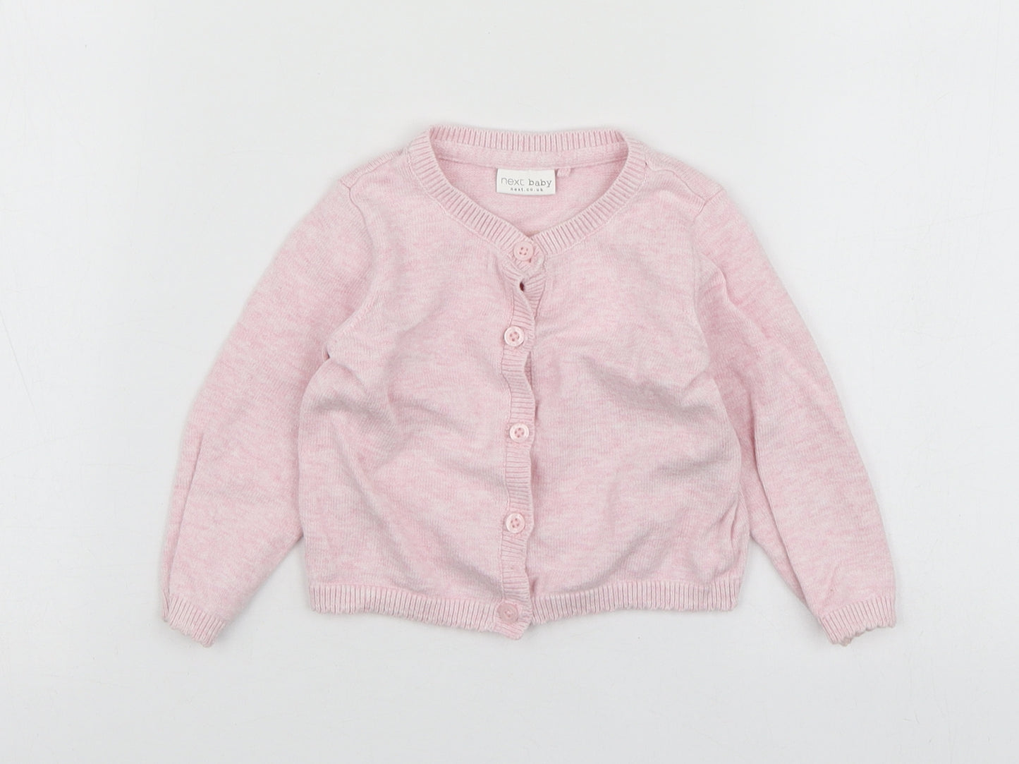 NEXT Girls Pink  Cotton Cardigan Jumper Size 6-9 Months