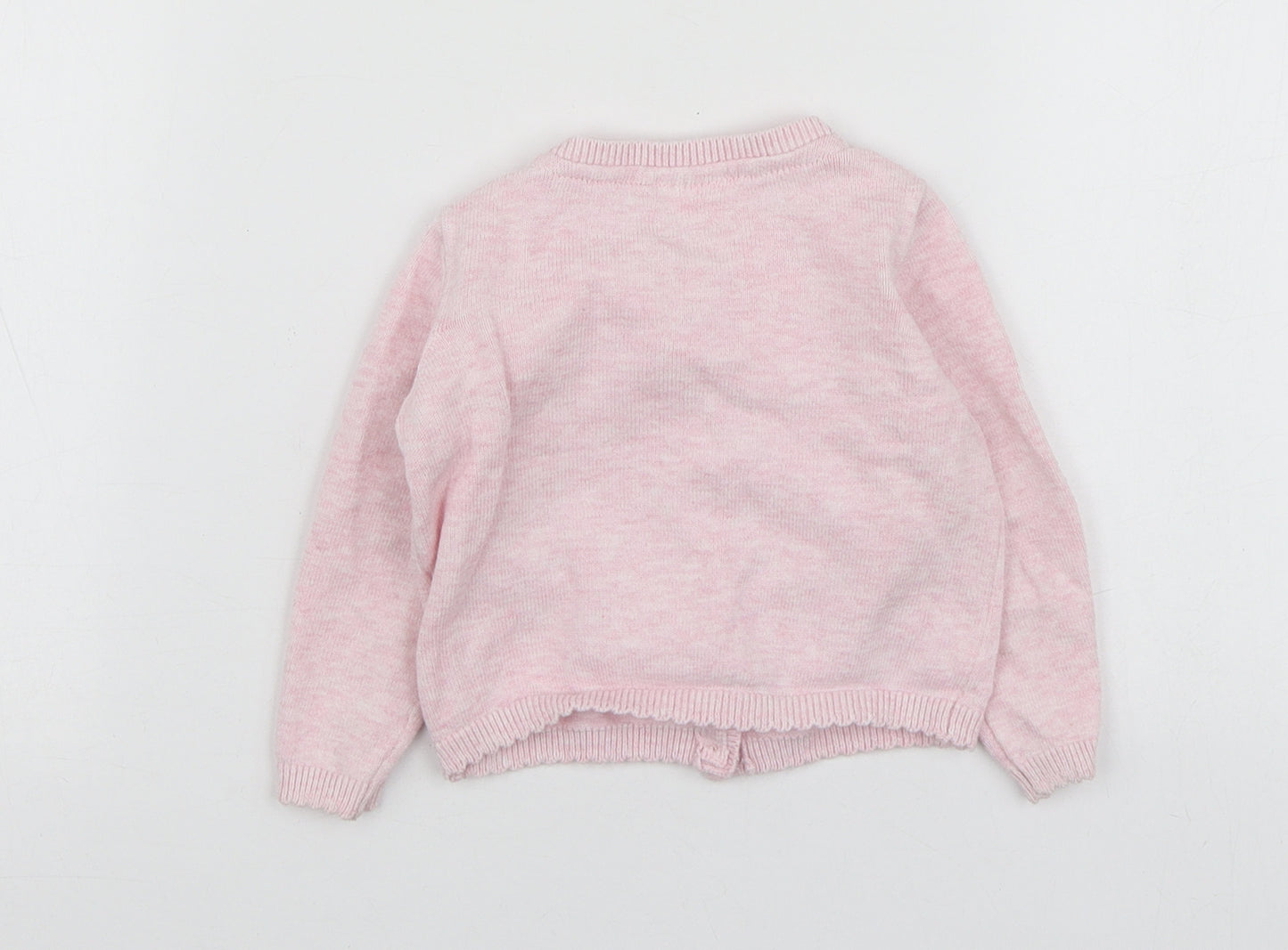 NEXT Girls Pink  Cotton Cardigan Jumper Size 6-9 Months