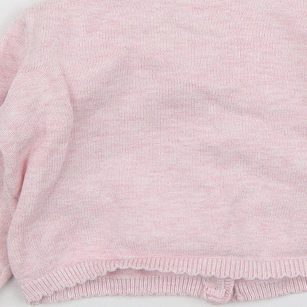 NEXT Girls Pink  Cotton Cardigan Jumper Size 6-9 Months