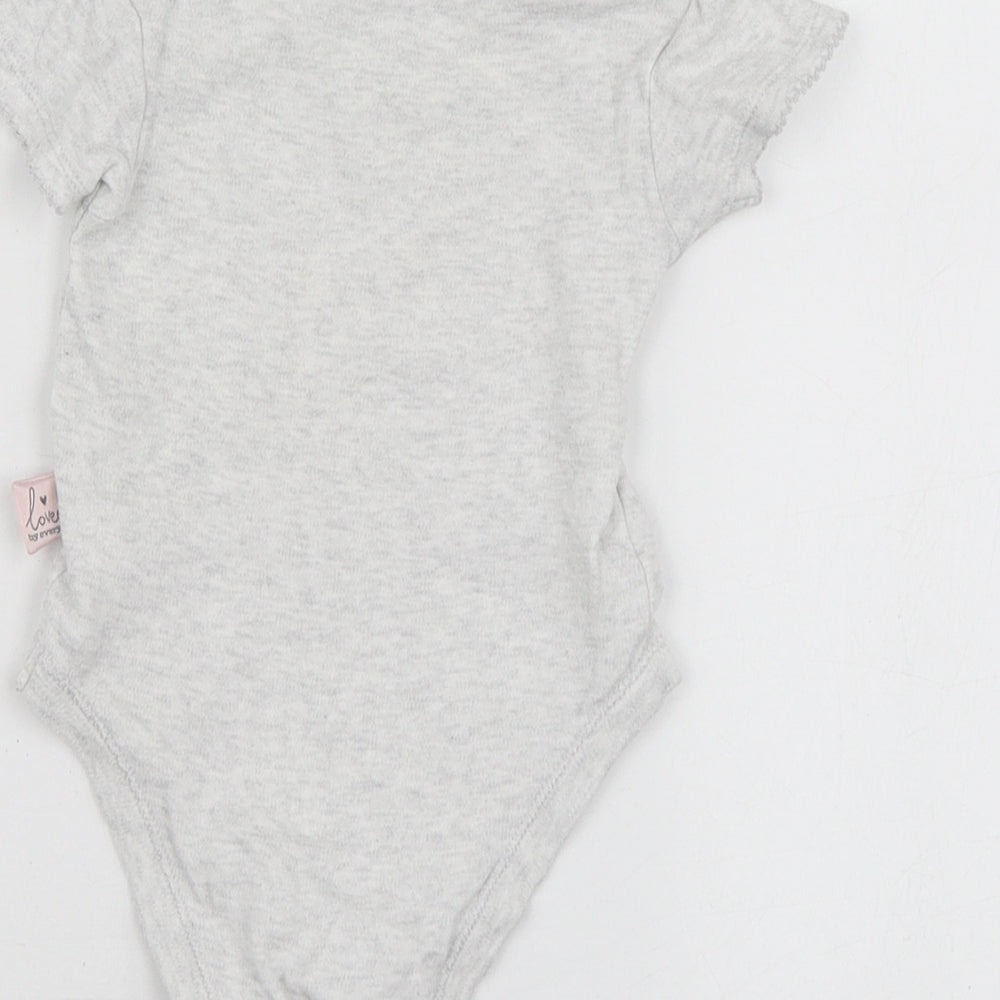 George Girls Grey Geometric Cotton Babygrow One-Piece Size 6-9 Months   - 101 Dalmatians