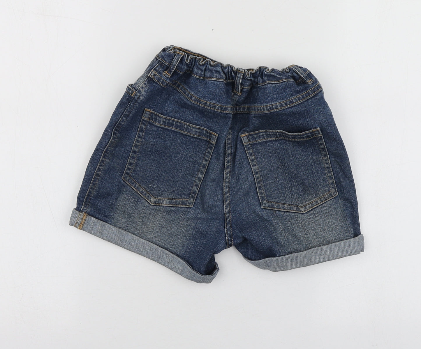 Monsoon Girls Blue Geometric Cotton Cut-Off Shorts Size 11 Years  Regular