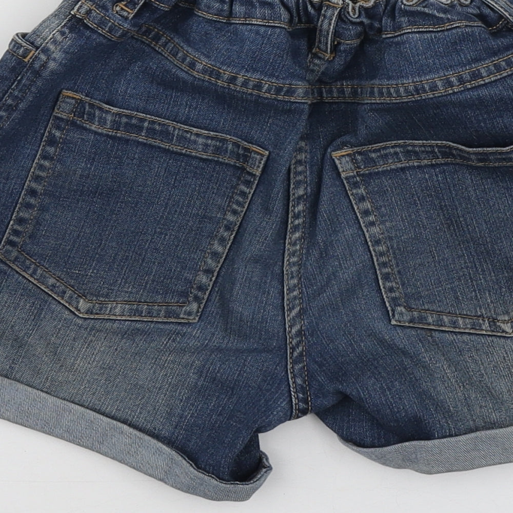 Monsoon Girls Blue Geometric Cotton Cut-Off Shorts Size 11 Years  Regular