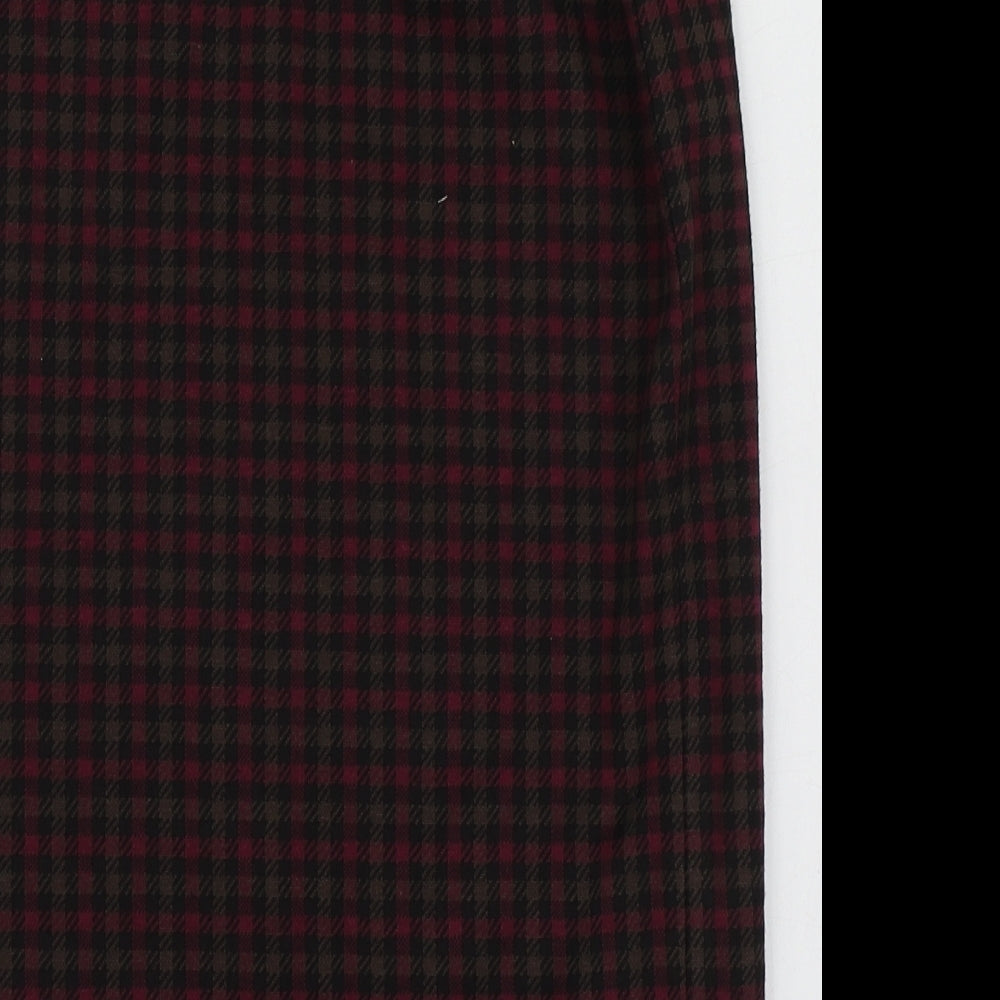 TU Womens Pink Plaid Cotton A-Line Skirt Size 8