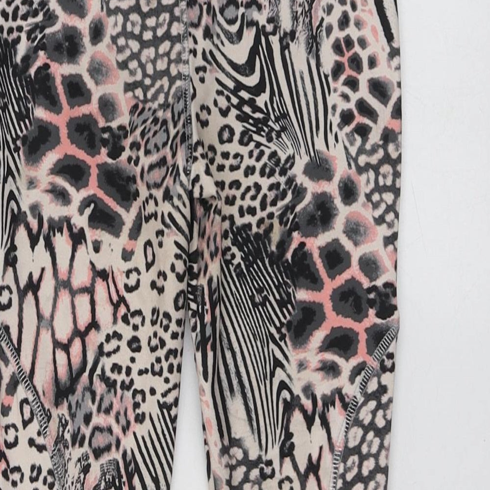 NEXT Girls Pink Animal Print Polyester Jegging Trousers Size 5 Years Regular