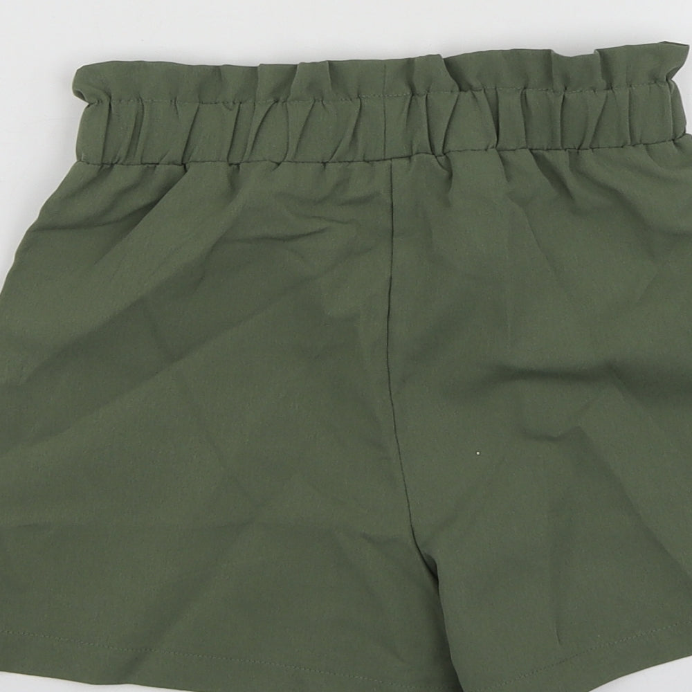 SheIn Girls Green Polyester Chino Shorts Size 9-10 Years Regular