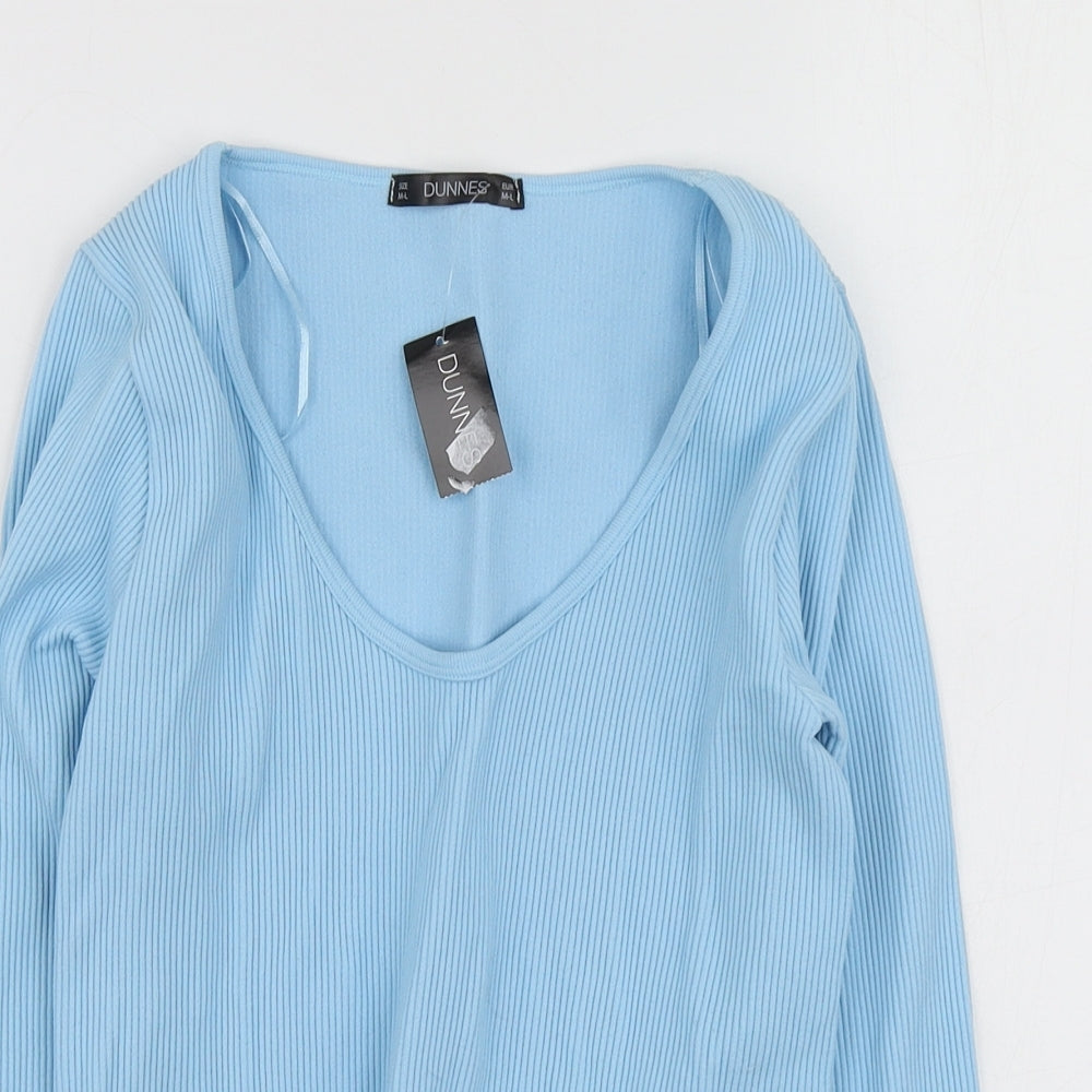 Dunnes Stores Womens Blue Polyester Basic T-Shirt Size L Round Neck