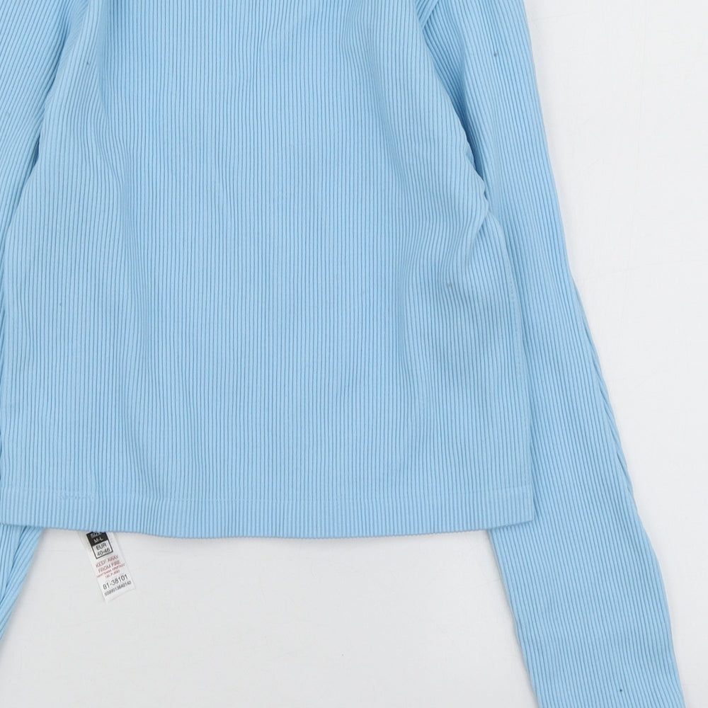 Dunnes Stores Womens Blue Polyester Basic T-Shirt Size L Round Neck