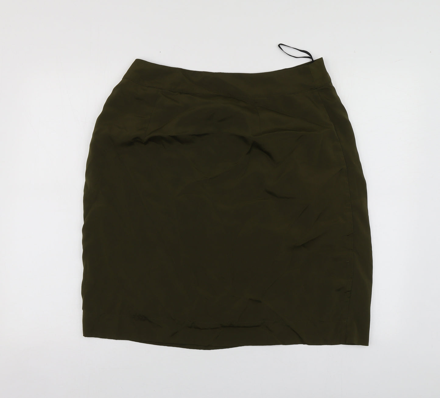 eShakti Womens Green Polyester A-Line Skirt Size 14
