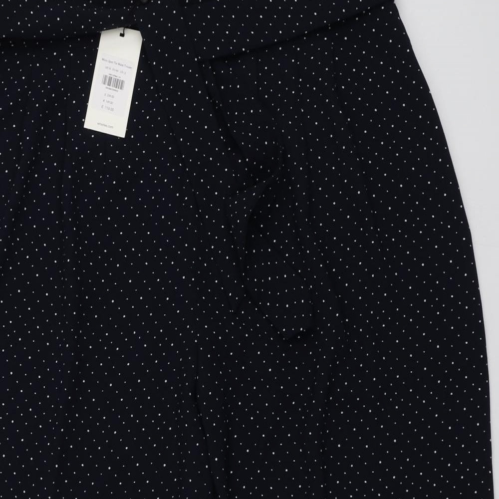 Whistles Womens Blue Polka Dot Polyester Trousers Size 16 L22 in Regular