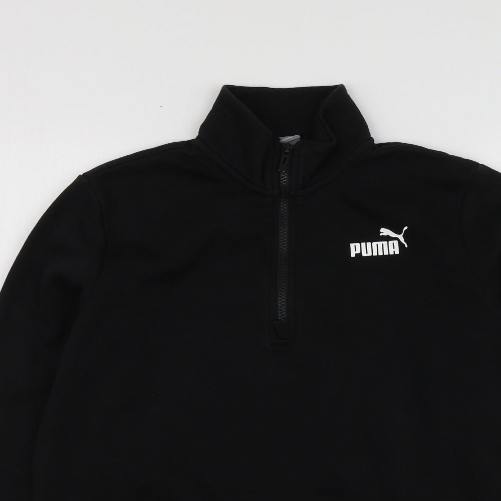 PUMA Womens Black Polyester Pullover Hoodie Size S