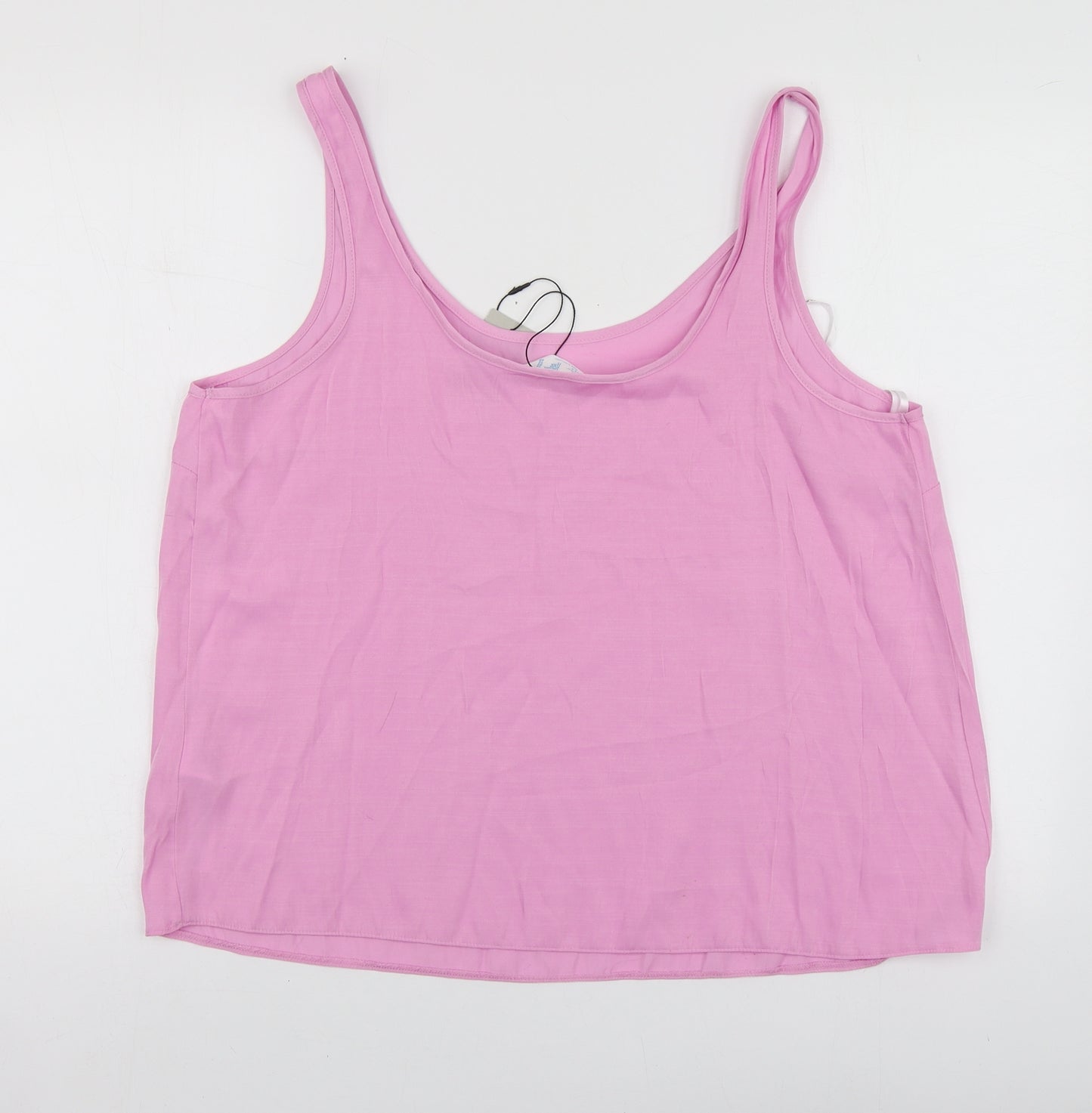 Primark Womens Pink Polyester Basic T-Shirt Size 16 Round Neck