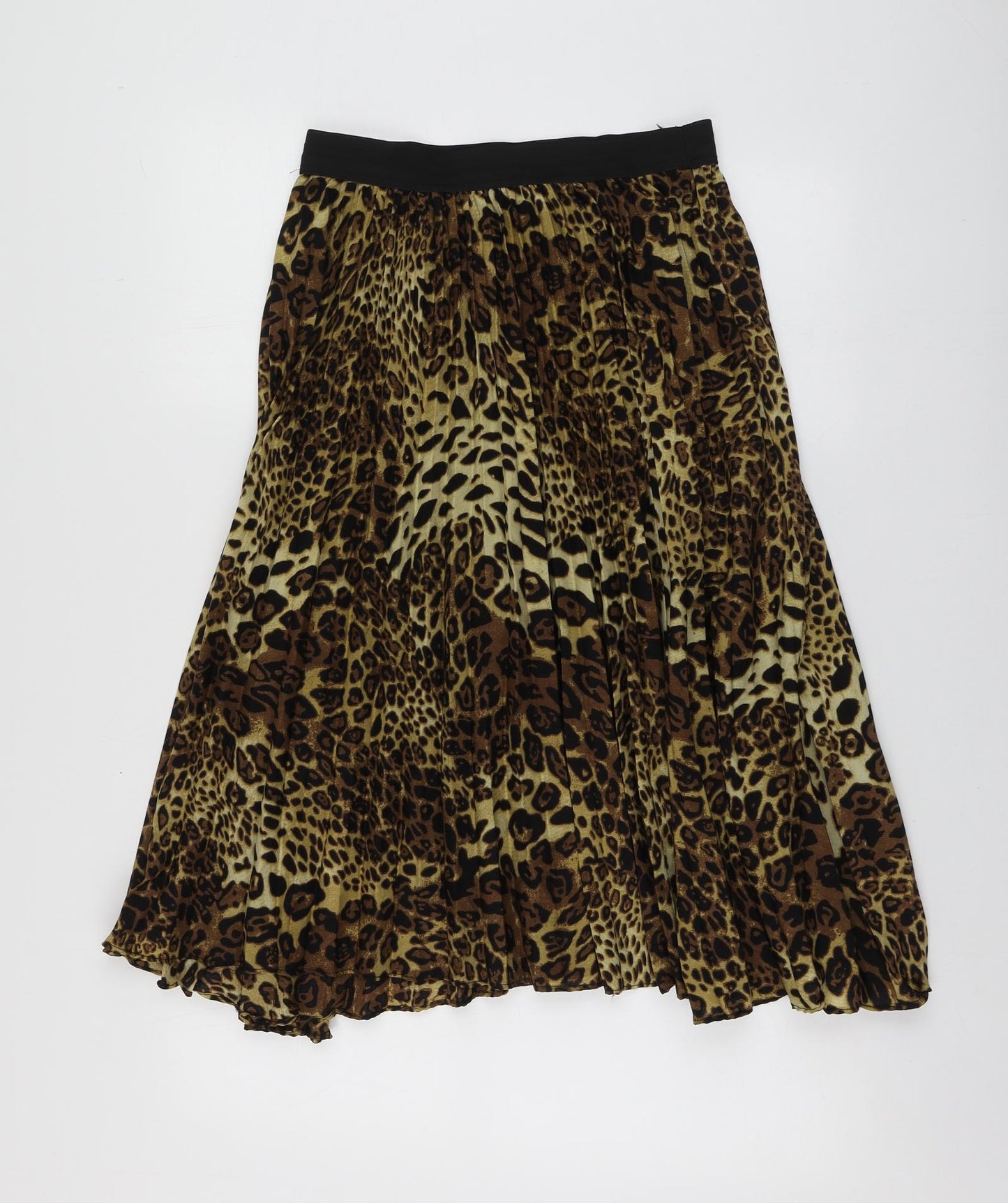 Missi London Womens Brown Animal Print Polyester Skater Skirt Size 8