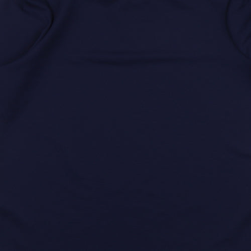 Savida Womens Blue Polyester Basic Blouse Size S Round Neck