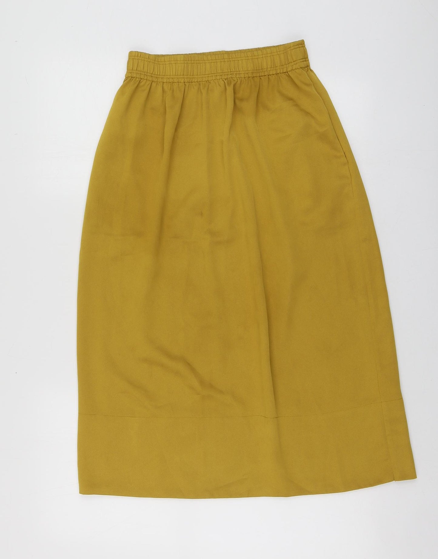 H&M Womens Yellow Polyester Skater Skirt Size 8