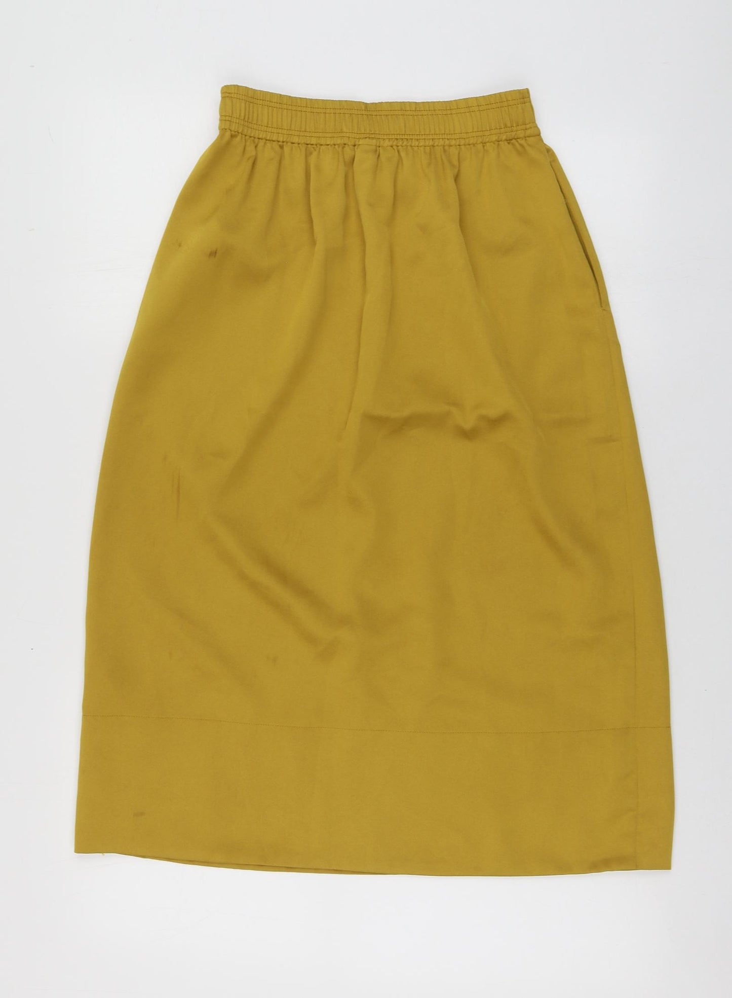 H&M Womens Yellow Polyester Skater Skirt Size 8