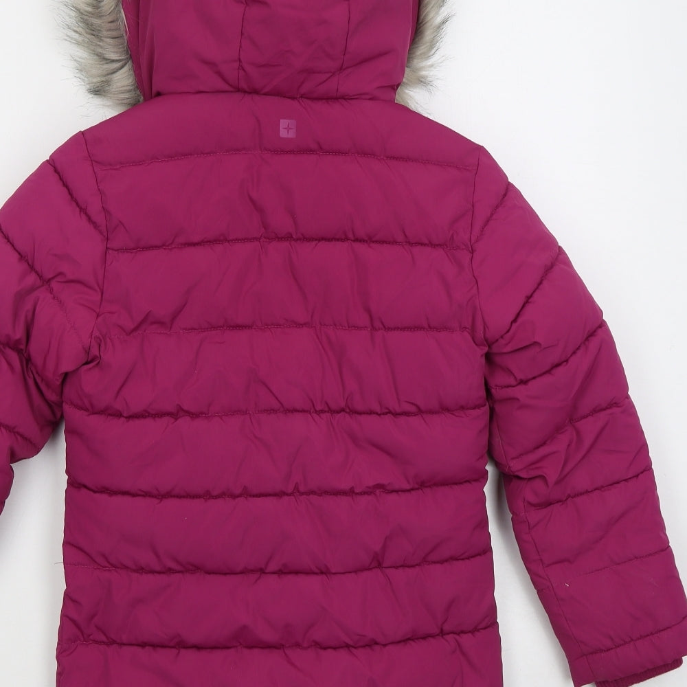 Mountain Warehouse Girls Pink   Basic Coat Coat Size 7-8 Years  Zip
