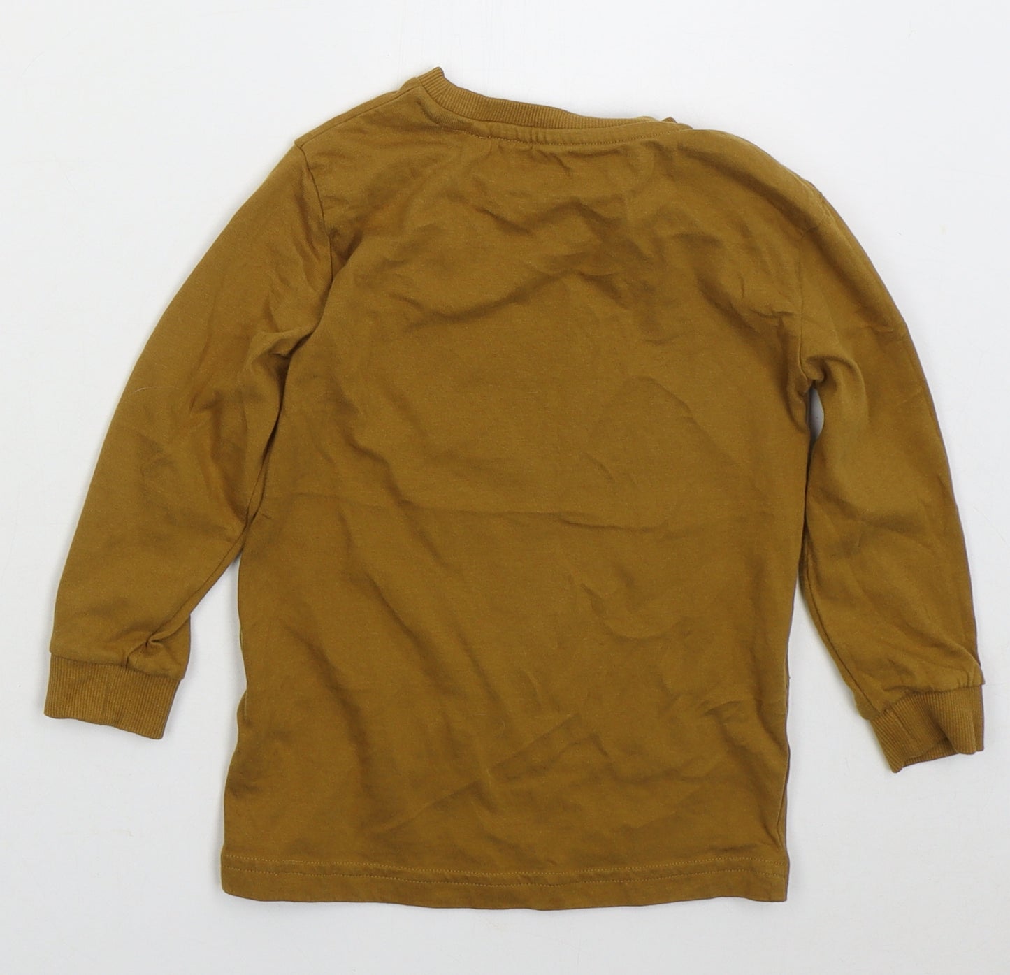 NEXT Boys Brown  Cotton Basic T-Shirt Size 4 Years Crew Neck Pullover - Velocoraptor
