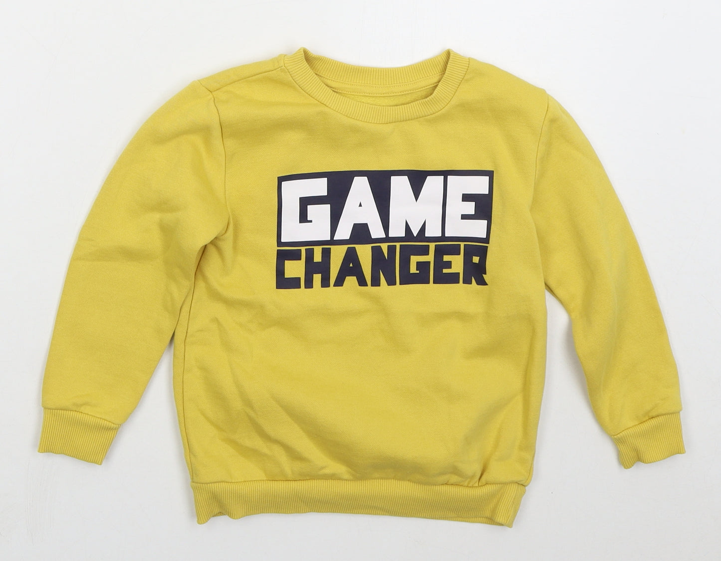 Dunnes Boys Yellow  Cotton Pullover Sweatshirt Size 4-5 Years  Pullover - Game Changer