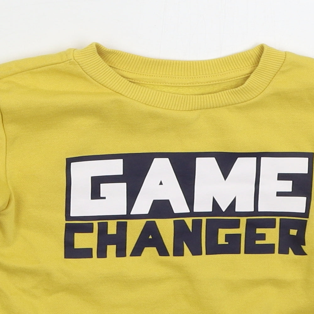 Dunnes Boys Yellow  Cotton Pullover Sweatshirt Size 4-5 Years  Pullover - Game Changer