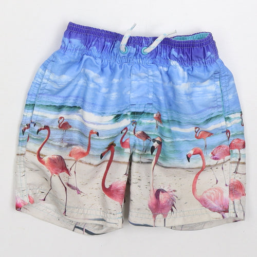 Primark Boys Blue  Polyester Bermuda Shorts Size 2-3 Years  Regular Drawstring - Flamingo Swim Shorts