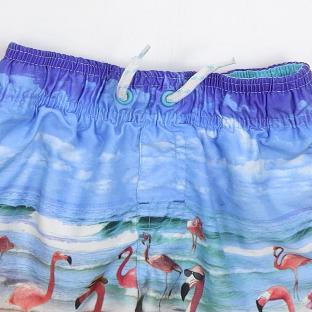 Primark Boys Blue  Polyester Bermuda Shorts Size 2-3 Years  Regular Drawstring - Flamingo Swim Shorts