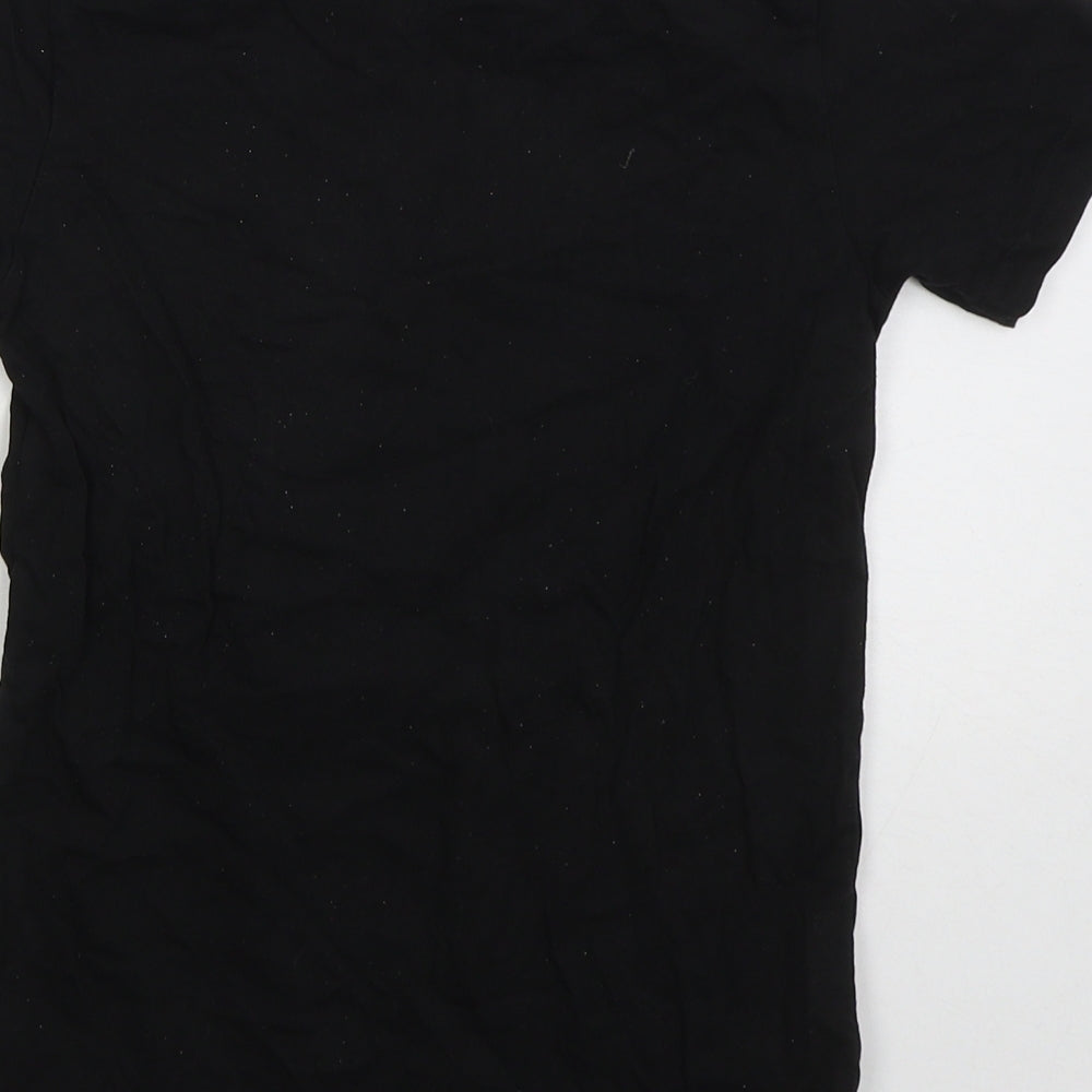 Preworn Boys Black  Cotton Basic T-Shirt Size 9-10 Years Crew Neck Pullover - Roblox