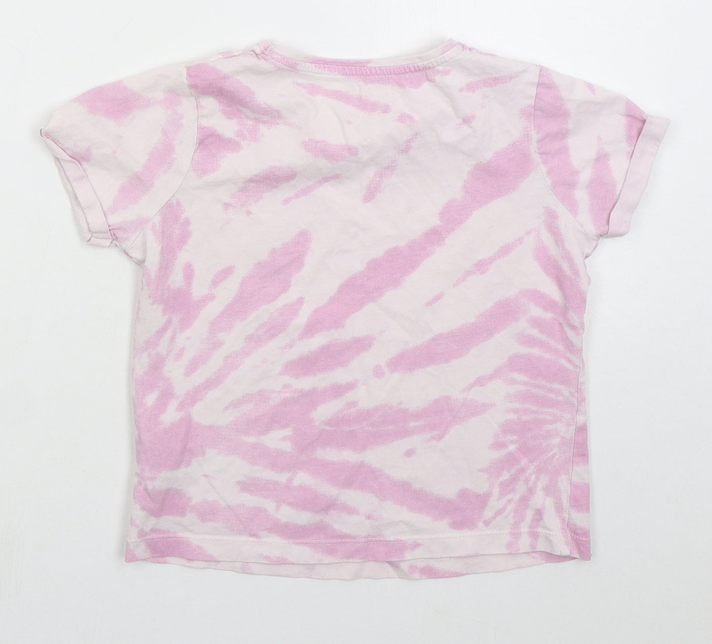 Primark Girls Pink  Cotton Basic T-Shirt Size 8-9 Years Crew Neck Pullover - Positivity Stars From Within