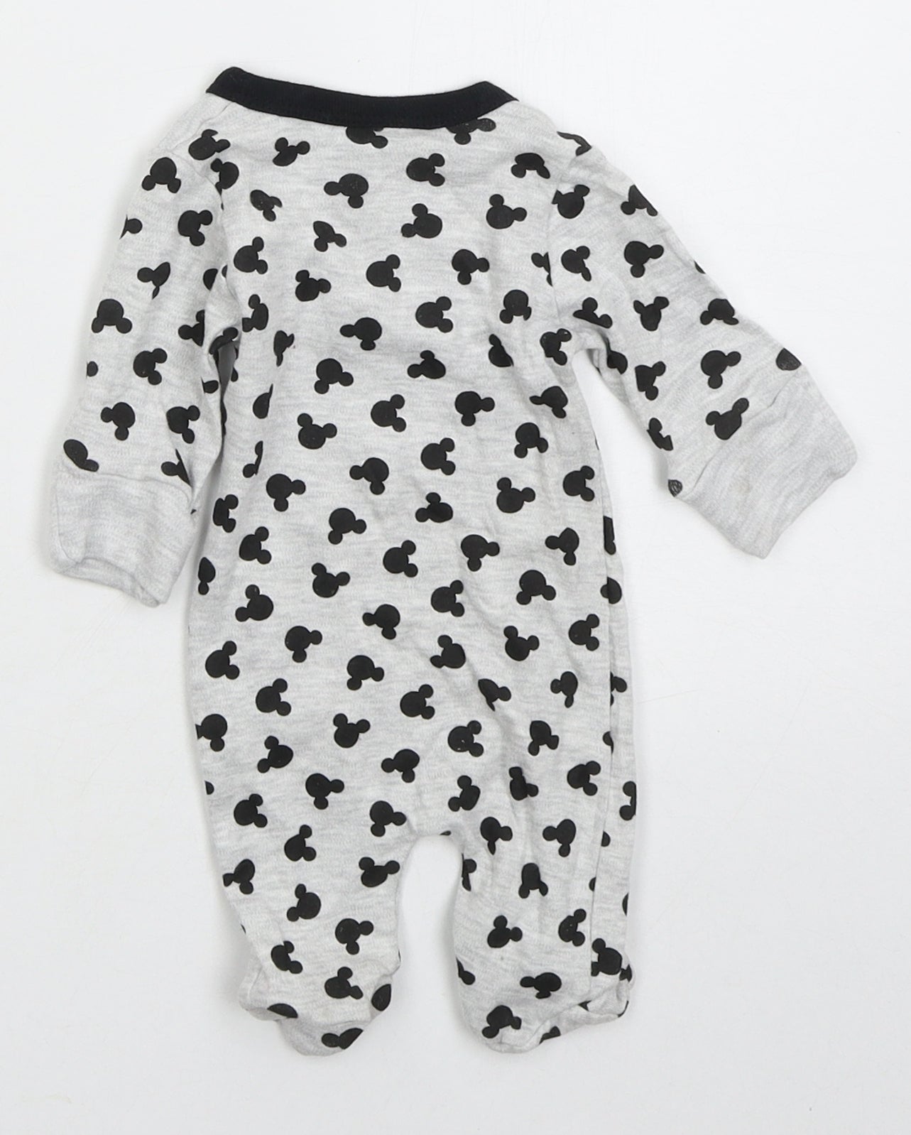 Pep&Co Baby Grey Solid Cotton Cami One Piece Size Newborn  Button - Mickey Mouse