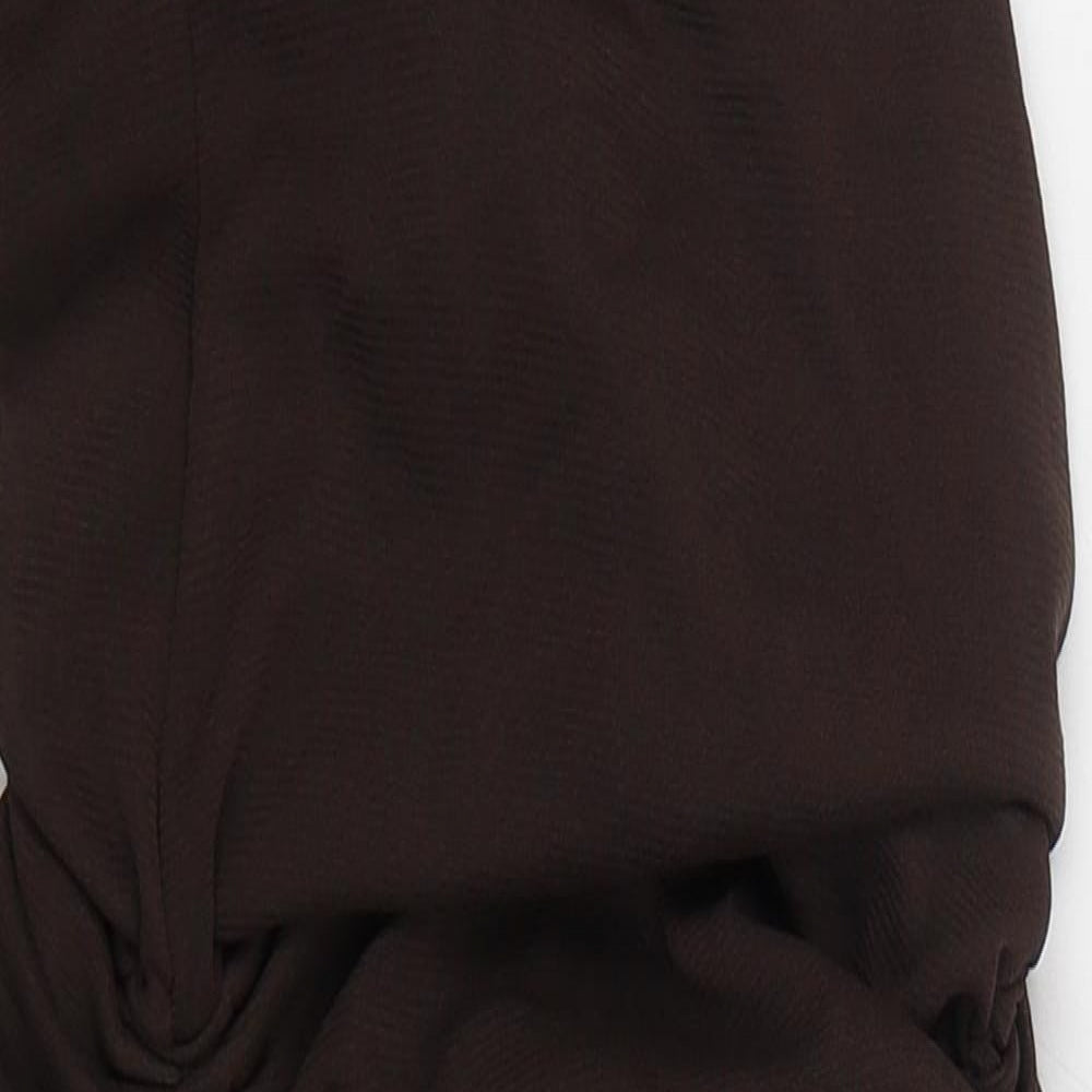 I SAW IT FIRST Womens Brown  Polyester Mini  Size 12  One Shoulder Pullover