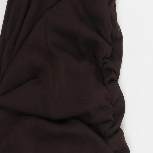 I SAW IT FIRST Womens Brown  Polyester Mini  Size 12  One Shoulder Pullover