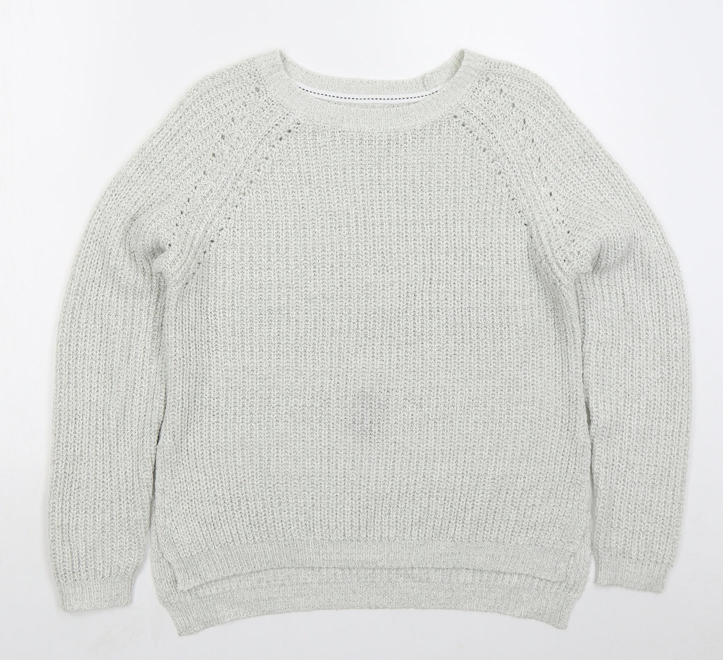 Matalan Womens Grey Crew Neck  Acrylic Pullover Jumper Size M
