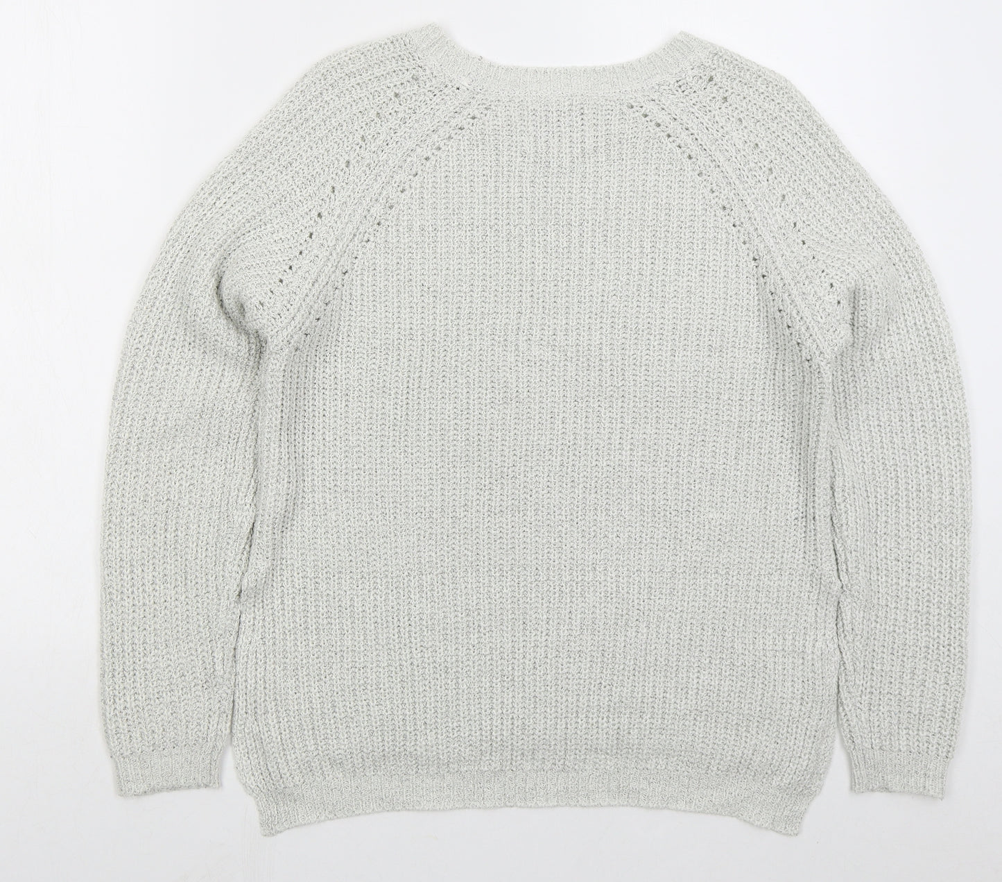 Matalan Womens Grey Crew Neck  Acrylic Pullover Jumper Size M