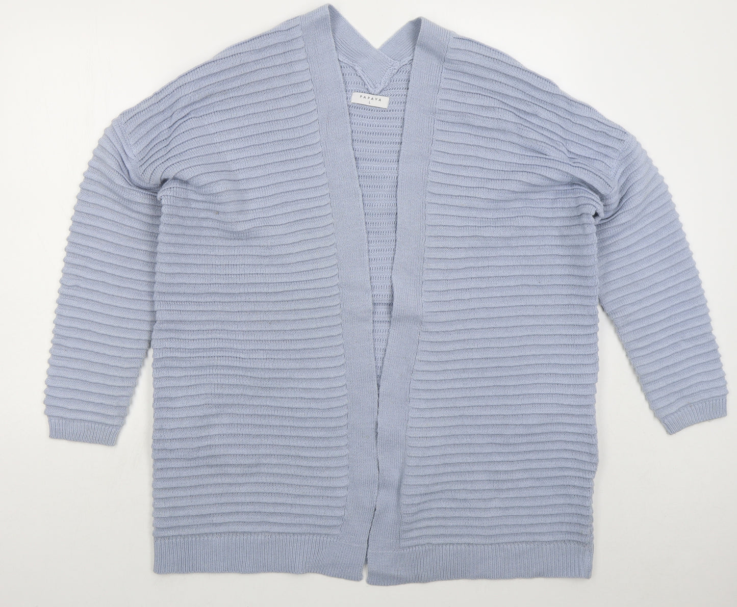 Papaya Womens Blue V-Neck  Acrylic Cardigan Jumper Size L