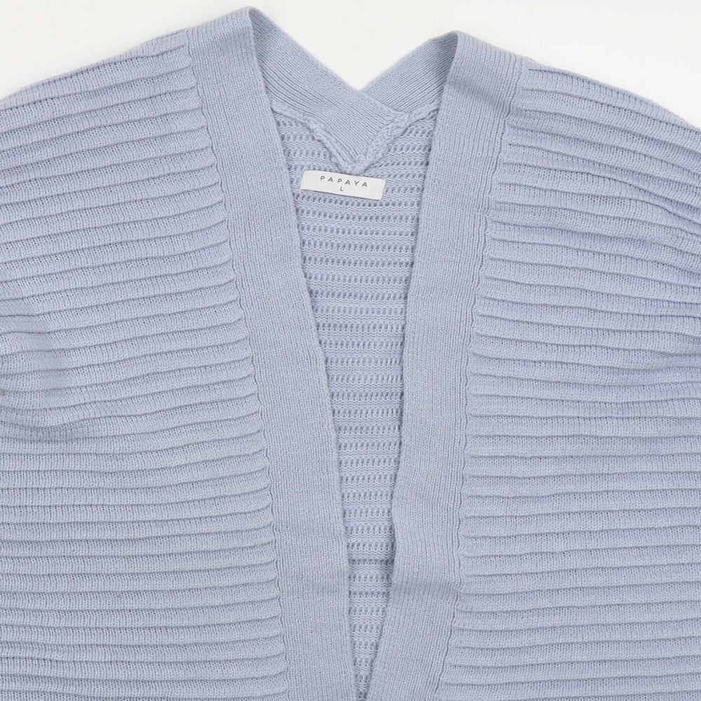 Papaya Womens Blue V-Neck  Acrylic Cardigan Jumper Size L