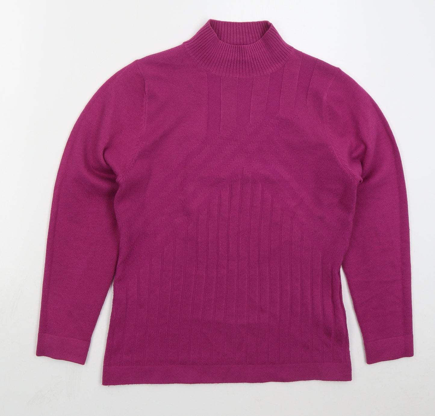 Fabrizio Womens Pink Mock Neck  Acrylic Pullover Jumper Size M