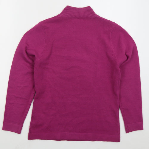 Fabrizio Womens Pink Mock Neck  Acrylic Pullover Jumper Size M