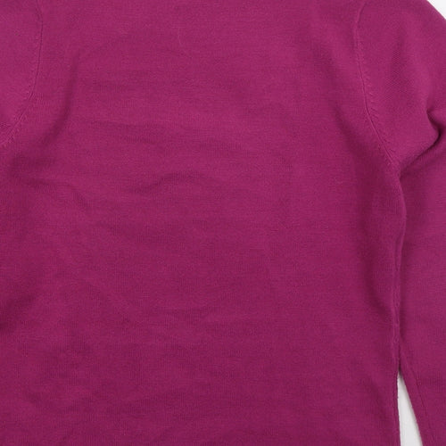 Fabrizio Womens Pink Mock Neck  Acrylic Pullover Jumper Size M