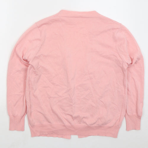 Vanessa Nucci Womens Pink V-Neck  Viscose Cardigan Jumper Size M