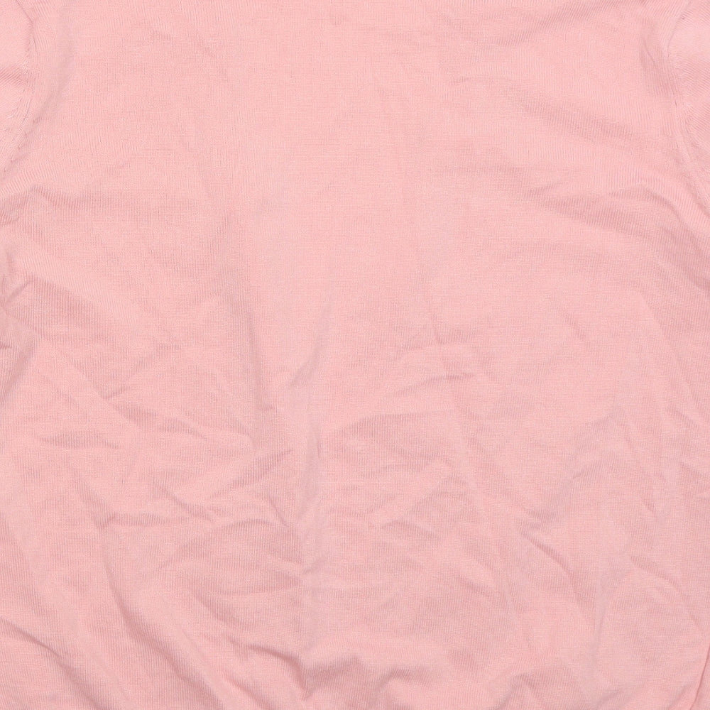 Vanessa Nucci Womens Pink V-Neck  Viscose Cardigan Jumper Size M
