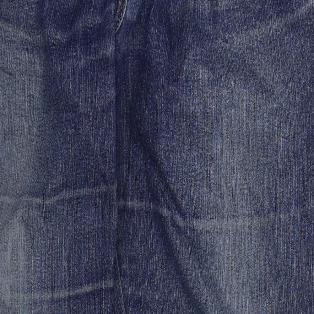 M&Co Womens Blue  Cotton Straight Jeans Size 12 L29 in Regular Button