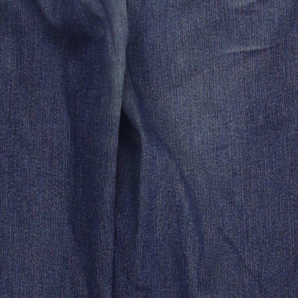 M&Co Womens Blue  Cotton Straight Jeans Size 12 L29 in Regular Button