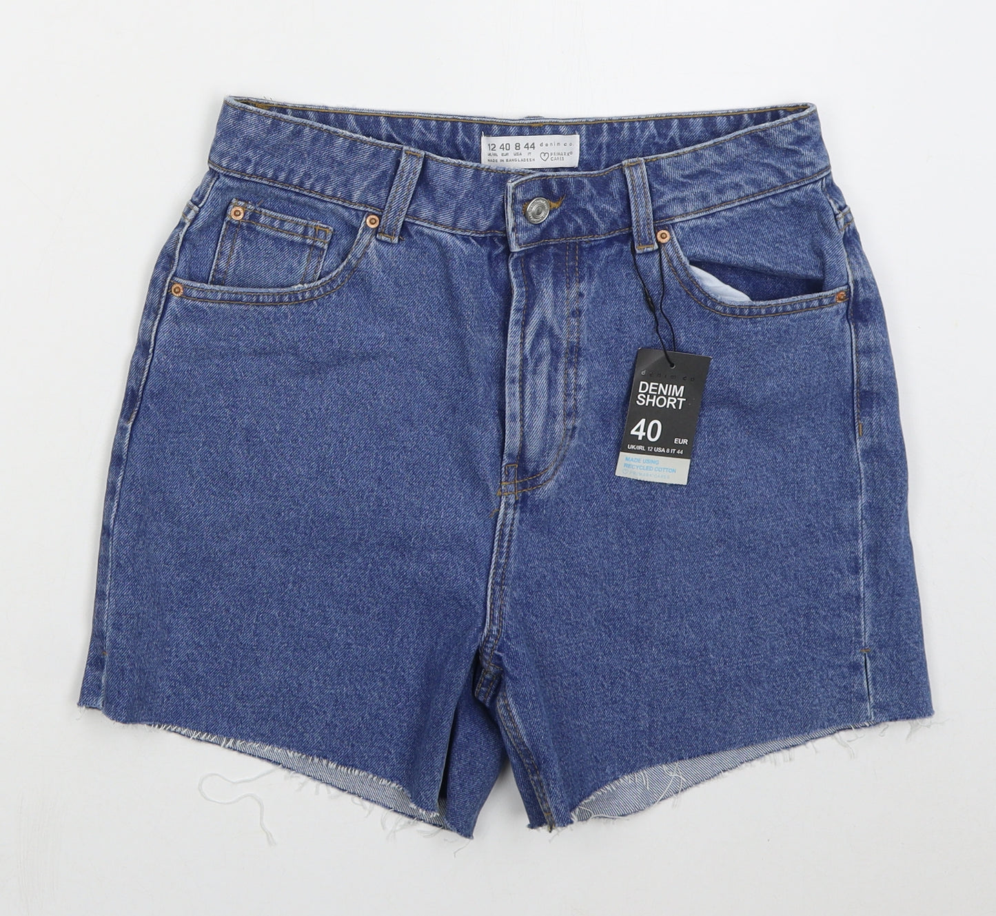 Denim Co Womens Blue  Cotton Cut-Off Shorts Size 12 L5 in Regular Button